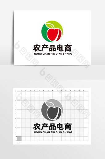苹果园农产品水果超市LOGO标志VI图片
