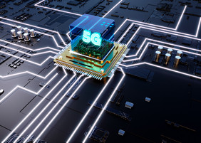 C4D科技数字类5G芯片场景效果图