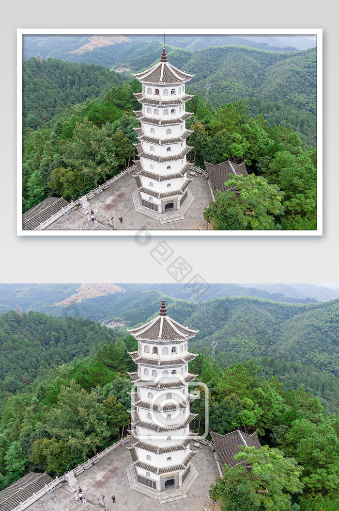 航拍贵州侗族古塔建筑摄影图片图片