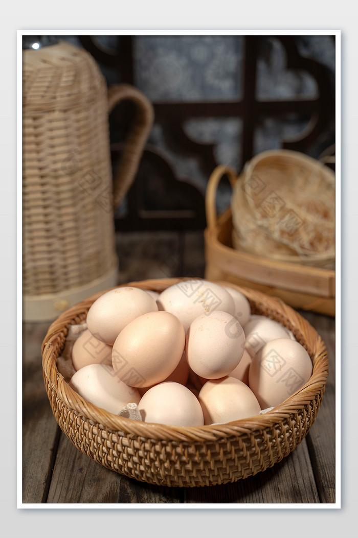 新鲜自然乡里土鸡蛋蛋黄场景图片图片