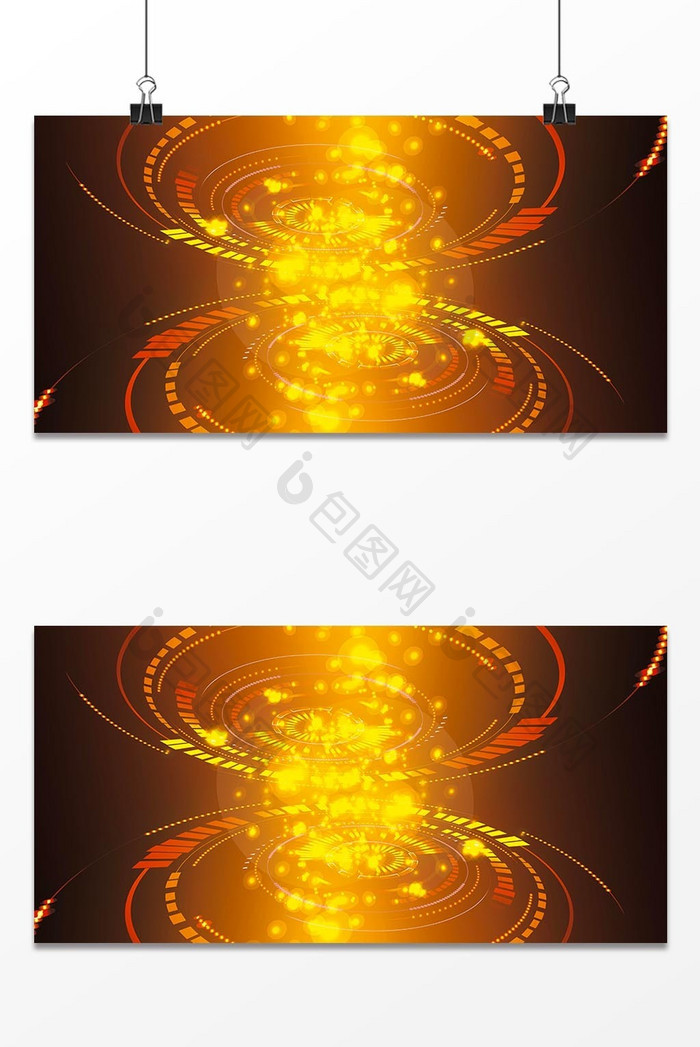 金色商务科技光效光圈背景