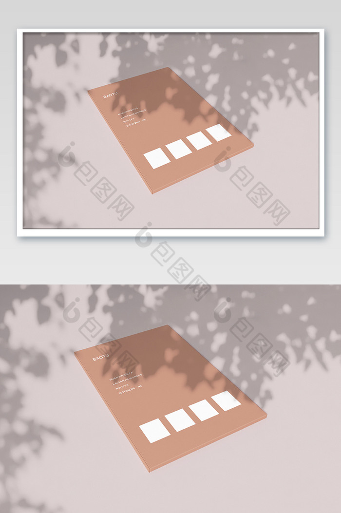 树叶光影下的文件盒封面贴图图片图片
