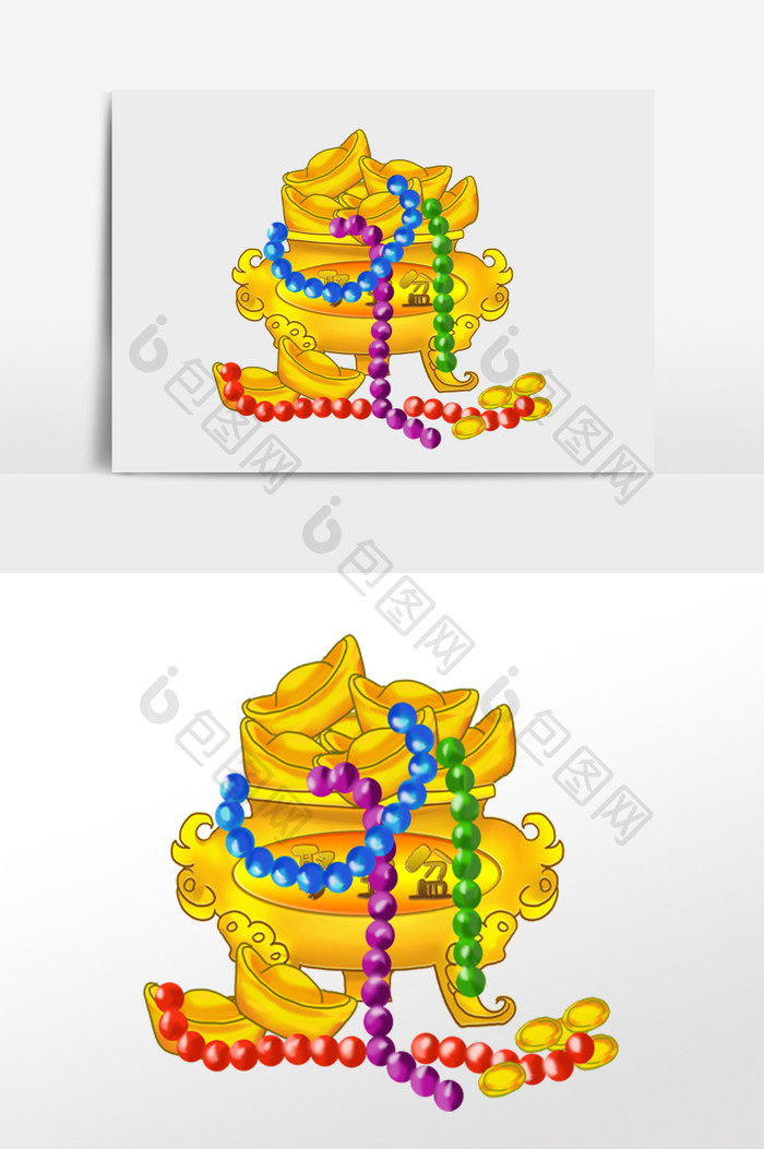 金银财宝聚宝盆装饰