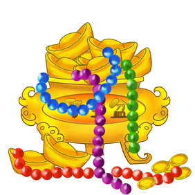 金银财宝聚宝盆装饰