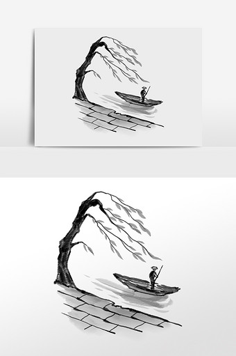 素材类型为无,浏览本次作品的用户还可能对中国风,水墨风,划船,船夫