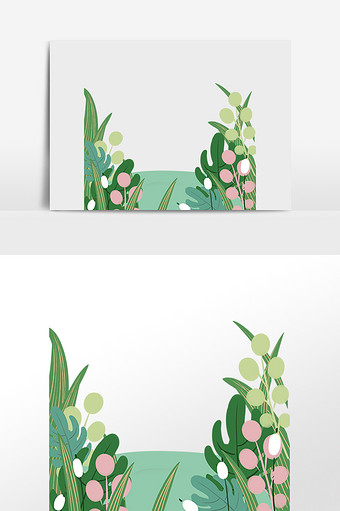 卡通小清新植物花草