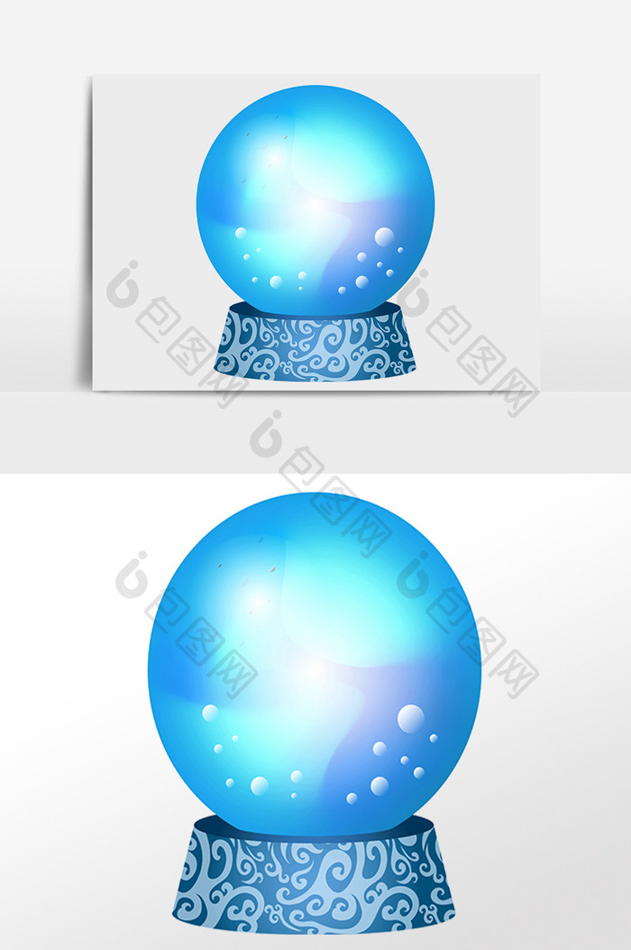 卡通透明蓝色水晶球