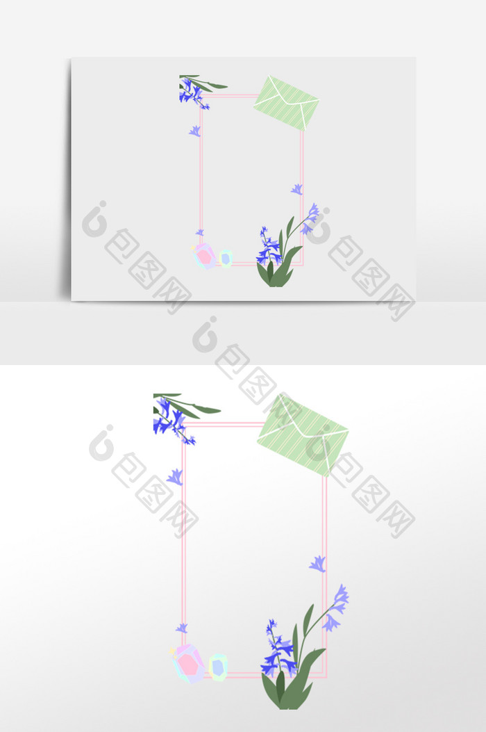 卡通小清新信封边框