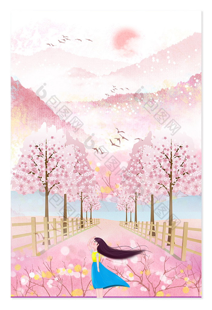粉色小清晰日系动漫樱花背景