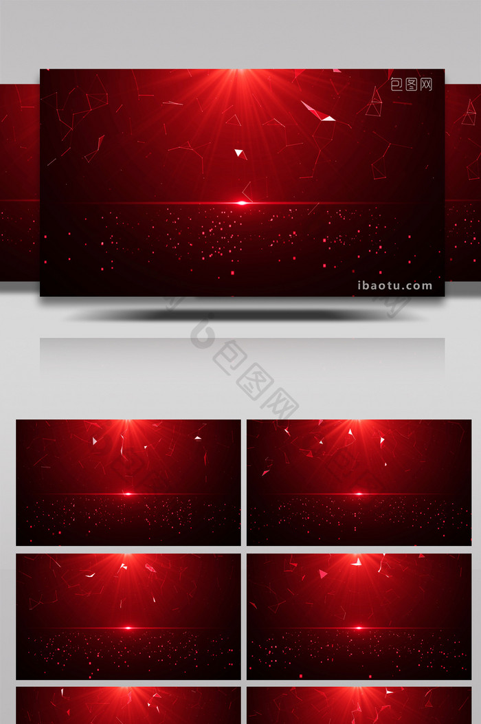 4K红色粒子线条背景视频