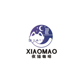 小猫咖啡夜店奶茶店餐饮LOGO标志VI