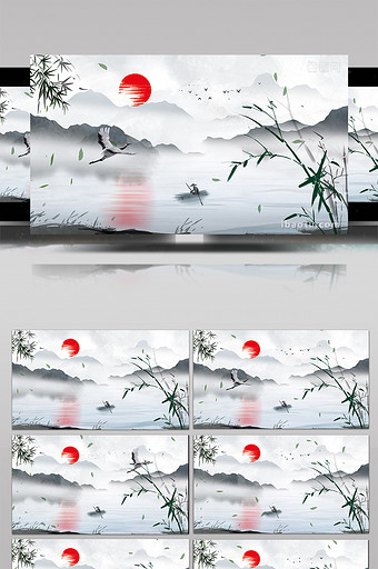 4K大气中国风水墨背景视频AE模板图片