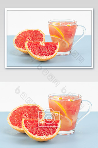 西柚果汁饮品摄影图图片