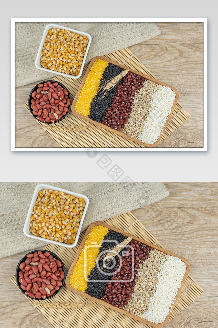 五谷杂粮和麦穗摄影图
