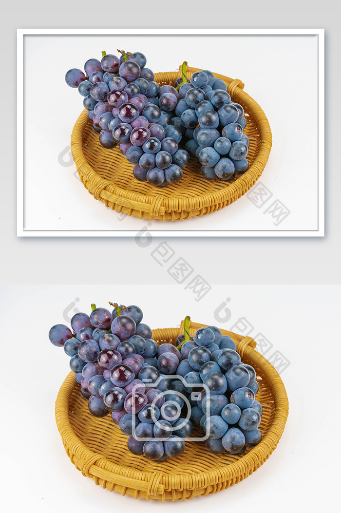 木盘里的紫葡萄摄影图图片图片