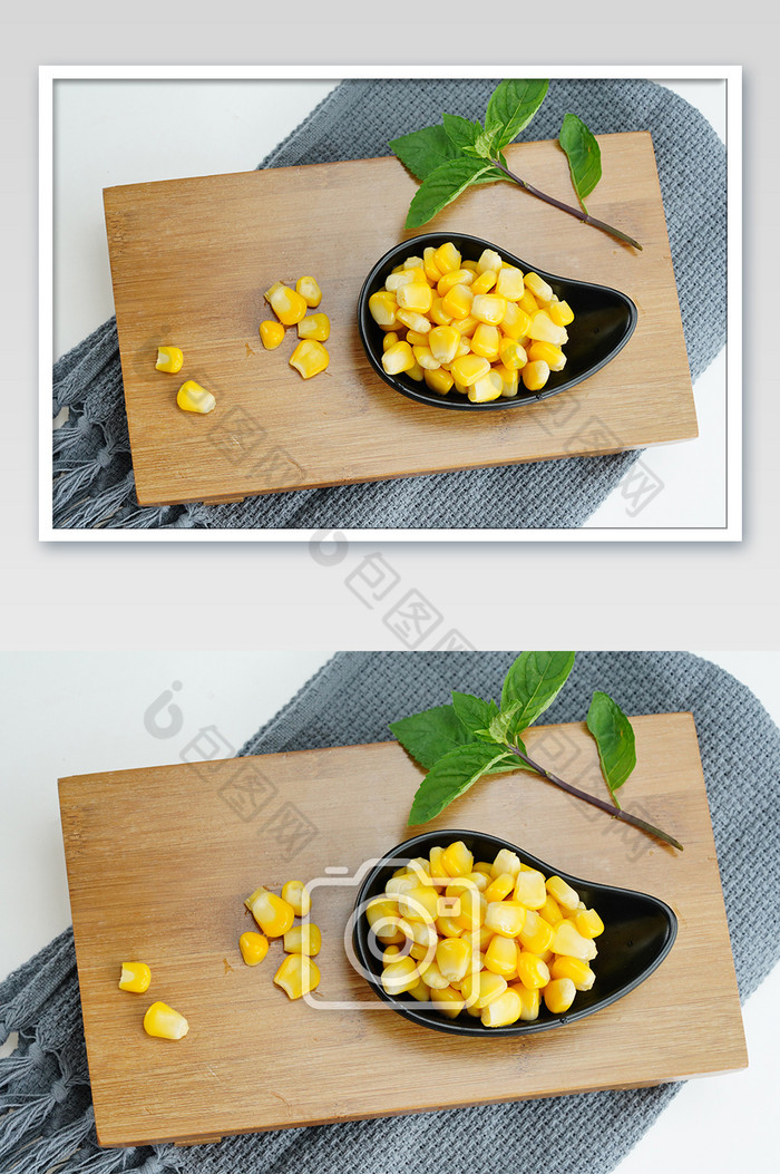 案板上的玉米粒摄影图图片图片