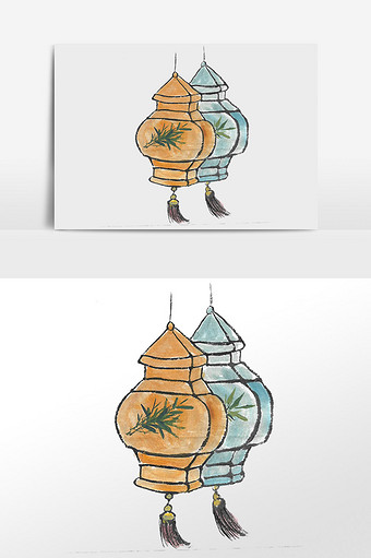 手绘古风宫灯灯笼