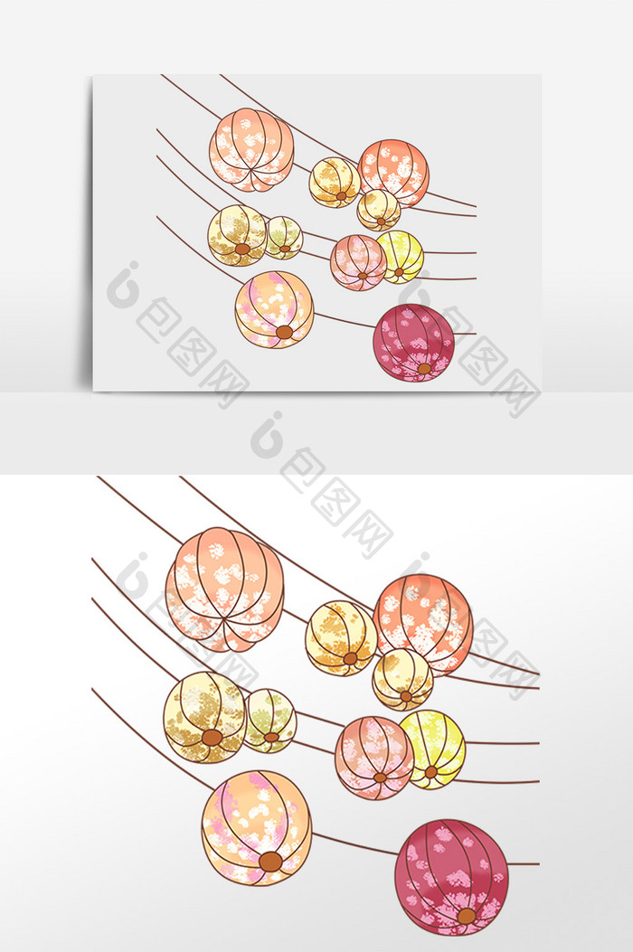 中秋节悬挂花灯灯笼