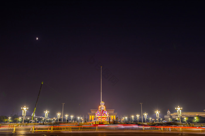 北京天安门广场夜景摄影图片