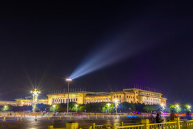 北京的大气人民大会堂夜景摄影图片