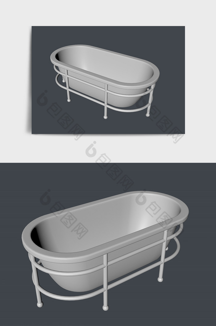 厨房用品浴缸C4D模型图片图片