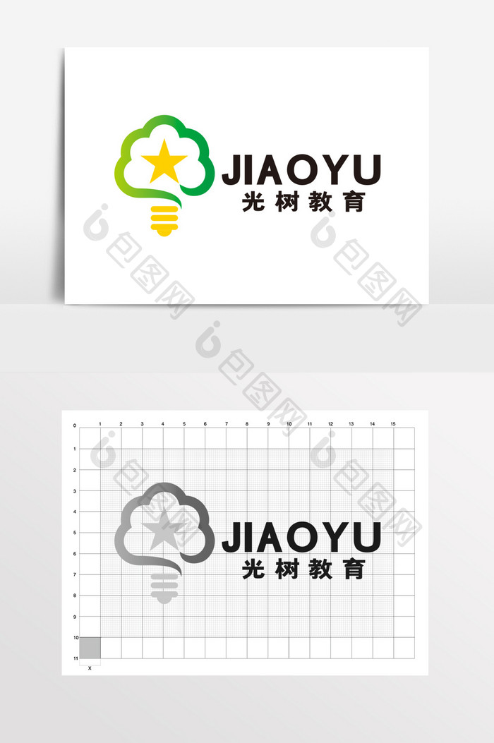 灯泡点子教育在线辅导树LOGO标志VI