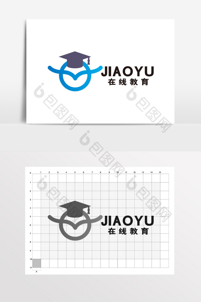 猫头鹰教育在线辅导老师LOGO标志VI