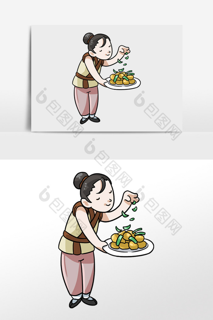 古风中式厨师厨娘
