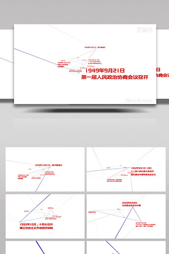 71周年党史建国历史进程回顾连线AE模版图片