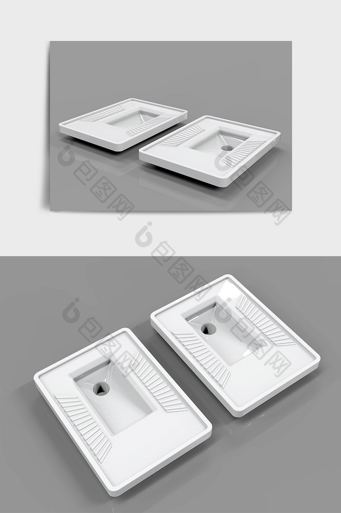 公共卫生间厕所蹲便器C4D模型