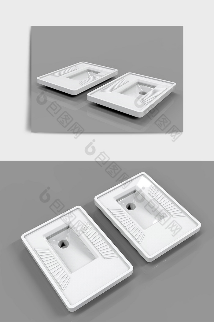 公共卫生间厕所蹲便器C4D模型图片图片