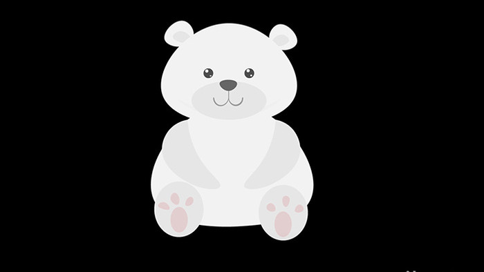 包图扁平画风可爱风动物素材小动效北极熊
