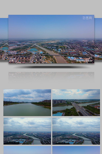 航拍郑州花园北路贾鲁河图片