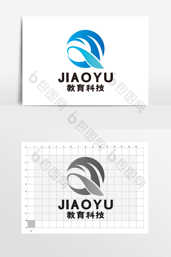 科技教育在线辅导补习LOGO标志VI