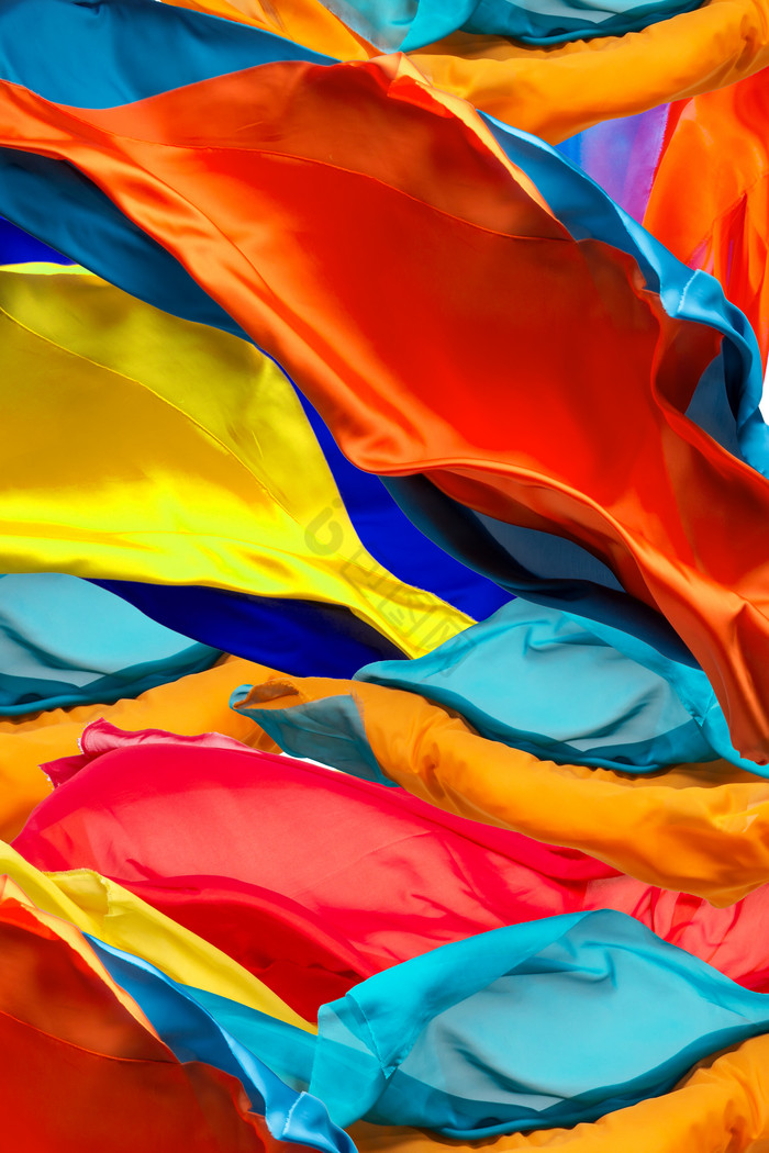 彩色布料拼贴撞色艺术感