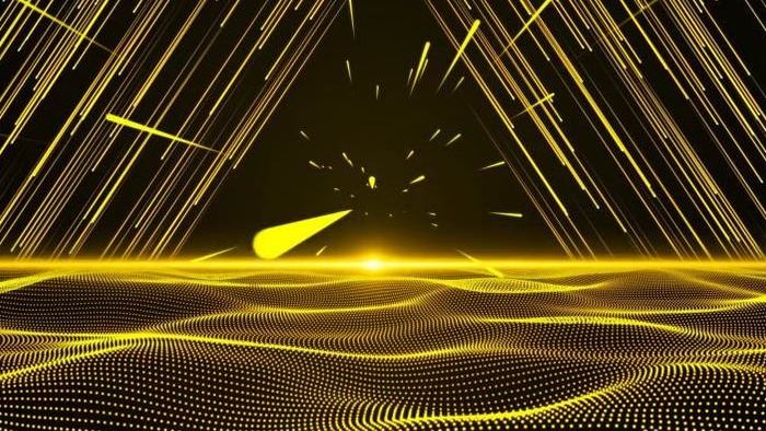 4K大气金色光线粒子颁奖舞台背景
