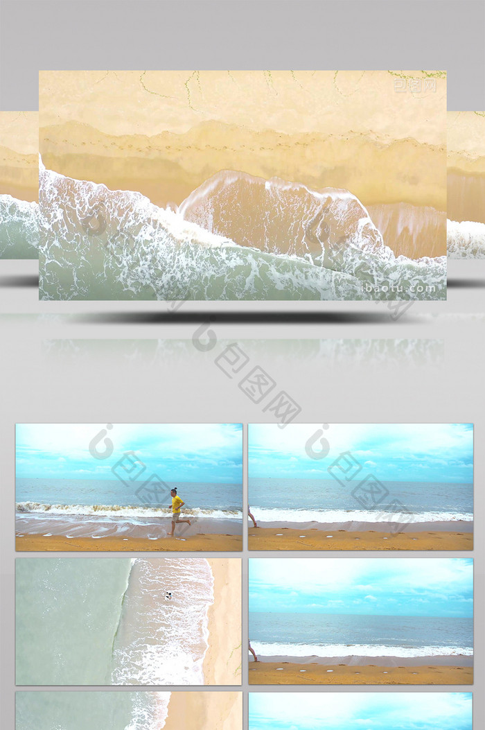 4k实拍海边沙滩风光视频素材