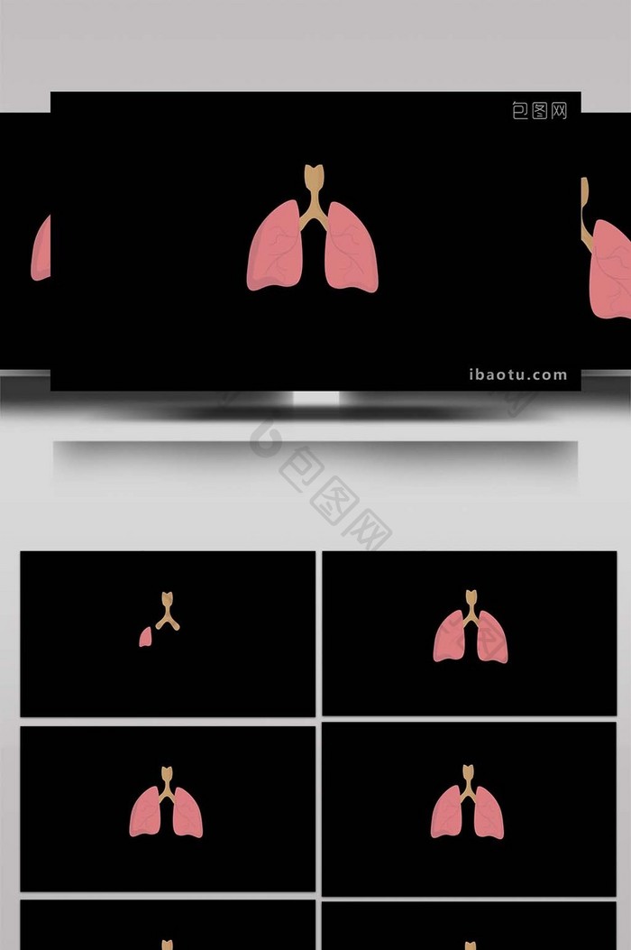 扁平画风健身身体部位类肺MG动画