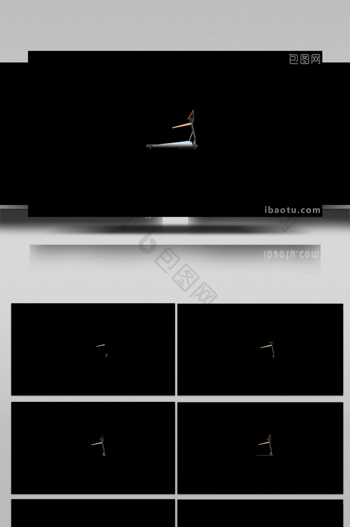 扁平风健身器材类运动跑步机MG动画