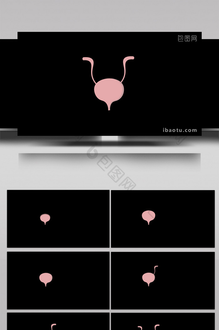 扁平风身体部位膀胱小动效MG动画