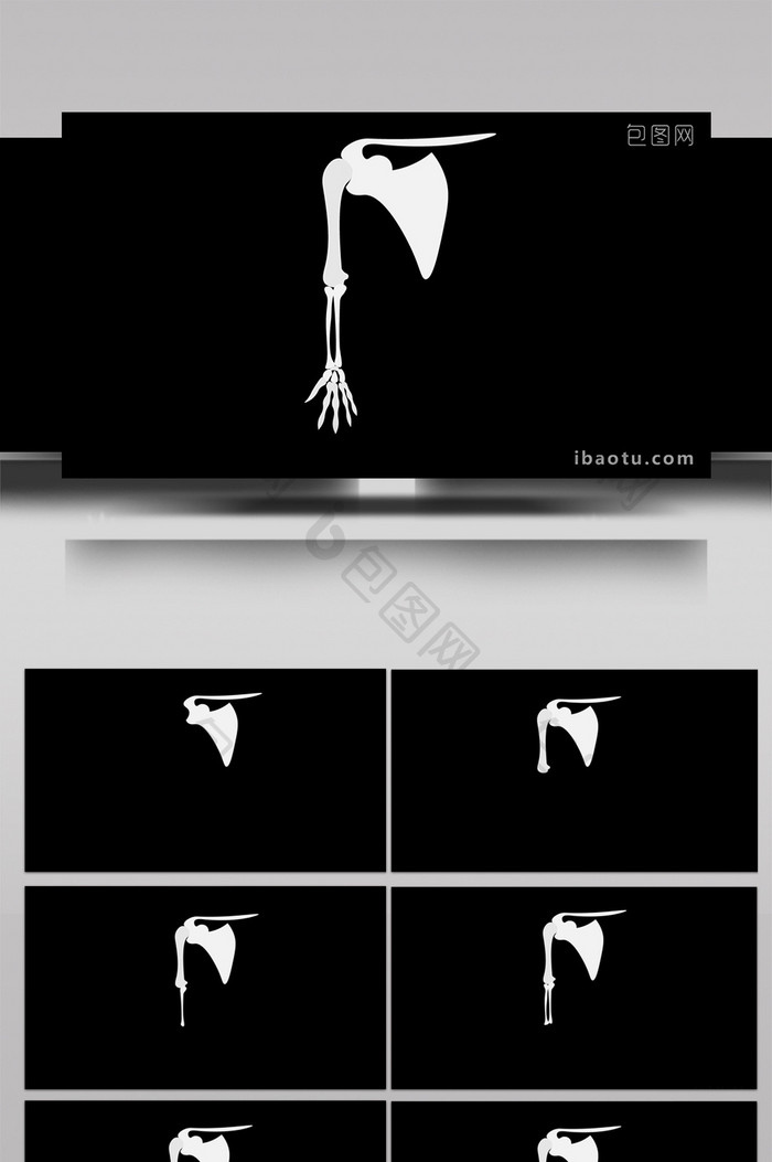 扁平风身体部位手臂骨骼小动效MG动画