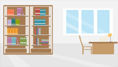 教育场景建筑类学习图书馆MG动画