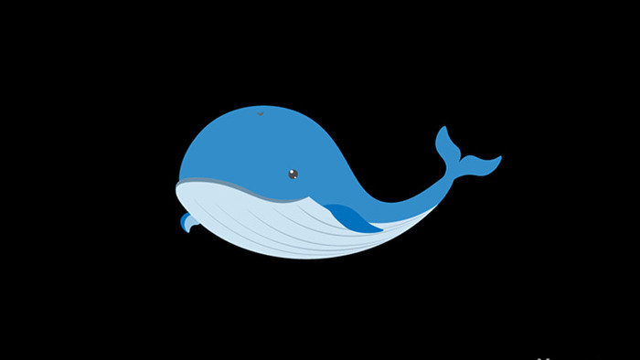 包图扁平画风可爱风动物素材小动效鲸鱼