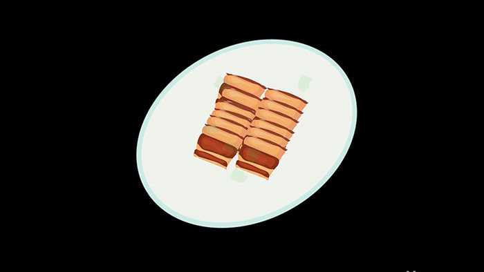 扁平风插画类食物类红烧肉小动效MG动画
