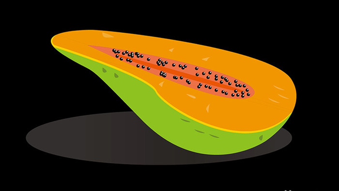 扁平风水果可爱木瓜小动效MG动画