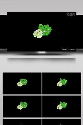 包图扁平画风水果蔬菜类小动效白菜图片