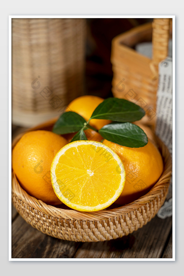冬季橙子切面摄影图片