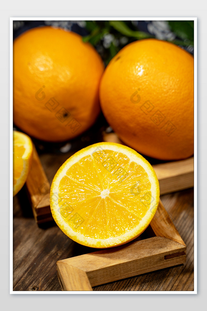 新鲜橙子切面创意摄影图