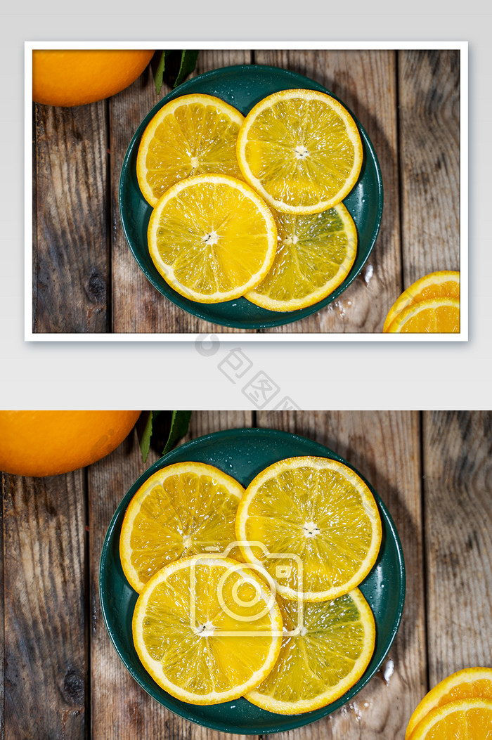 冬季橙子切片创意图