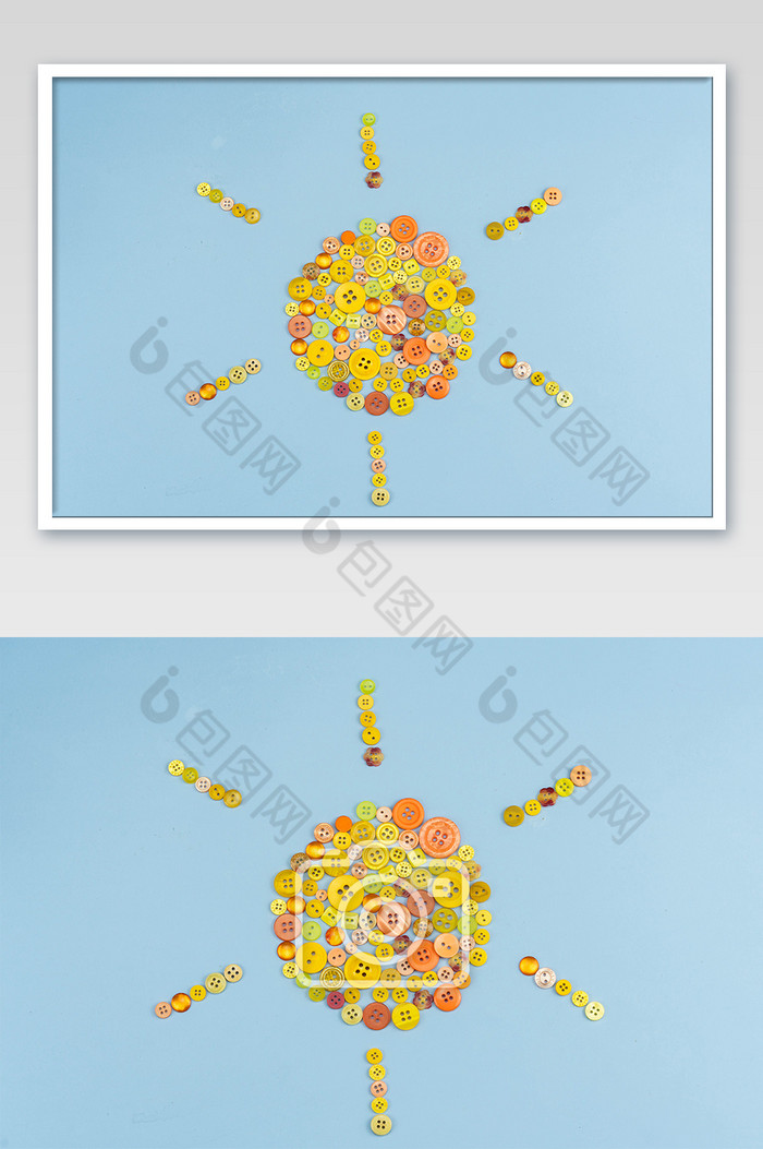 黄色太阳纽扣摄影图图片图片
